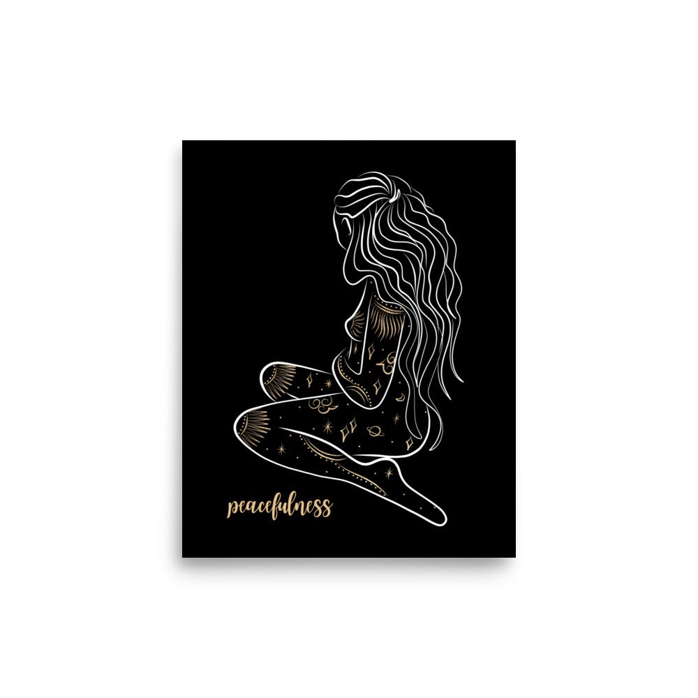 Enhanced Matte Golden Goddess Poster: Peacefulness