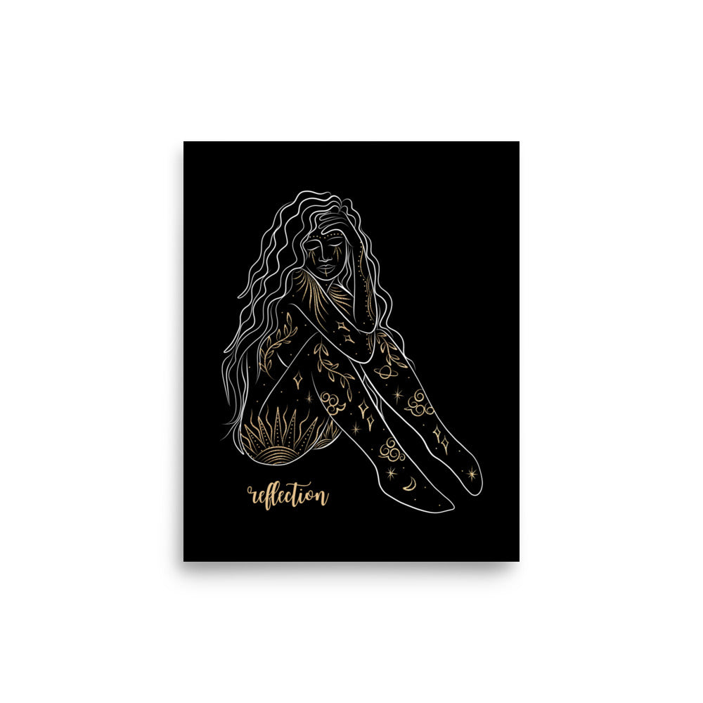Enhanced Matte Golden Goddess Poster: Reflection