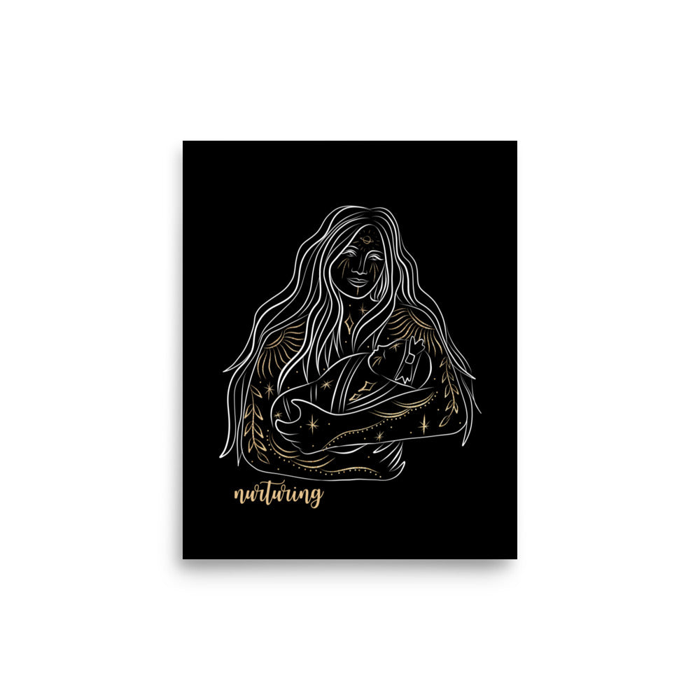 Enhanced Matte Golden Goddess Poster: Nurturing