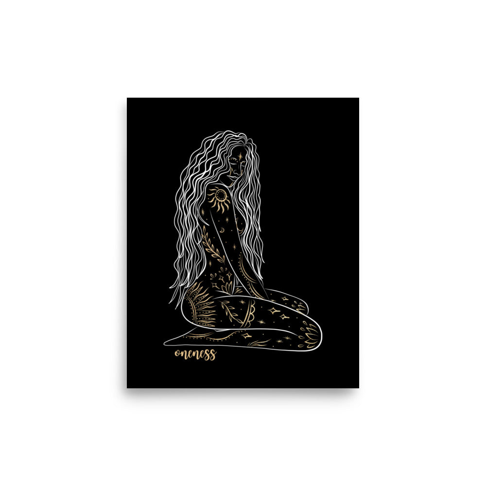 Enhanced Matte Golden Goddess Poster: Oneness