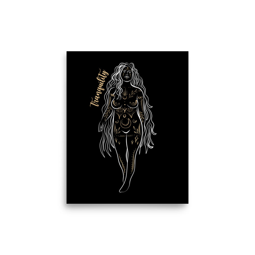 Enhanced Matte Golden Goddess Poster: Tranquility
