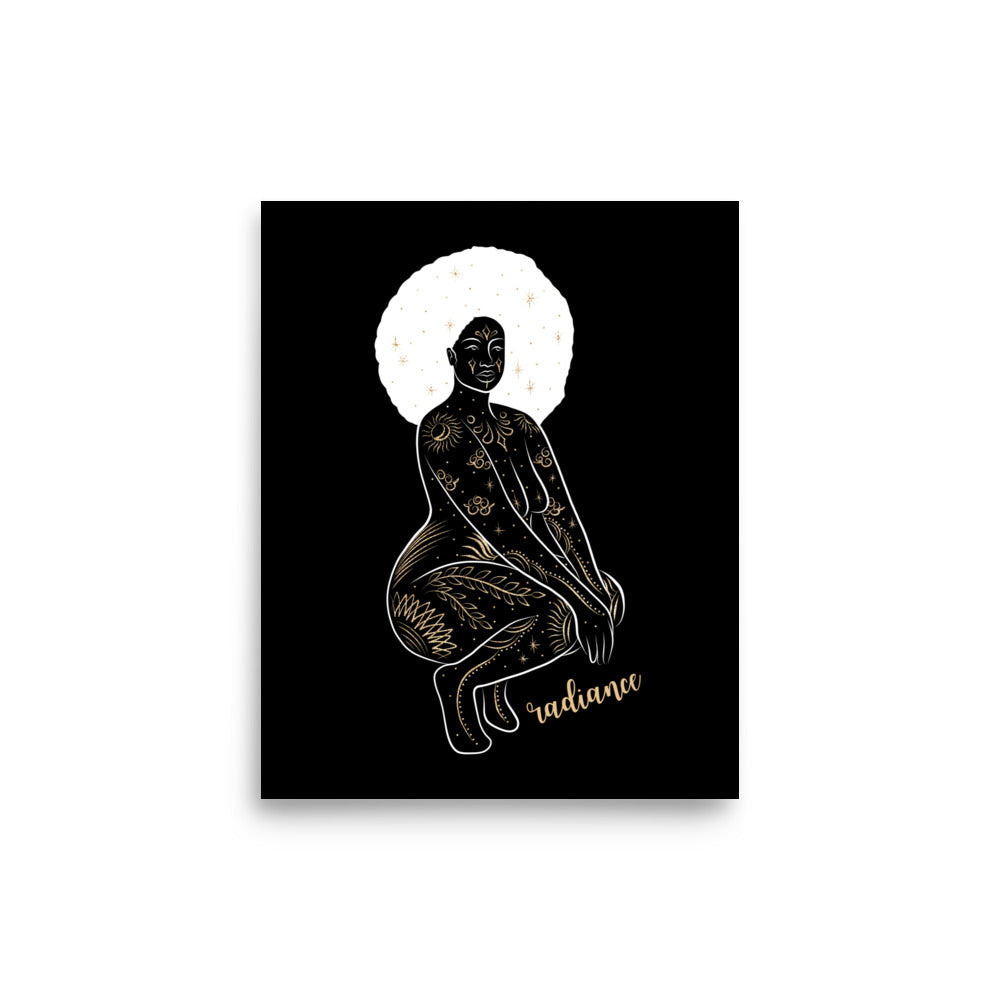 Enhanced Matte Golden Goddess Poster: Radiance