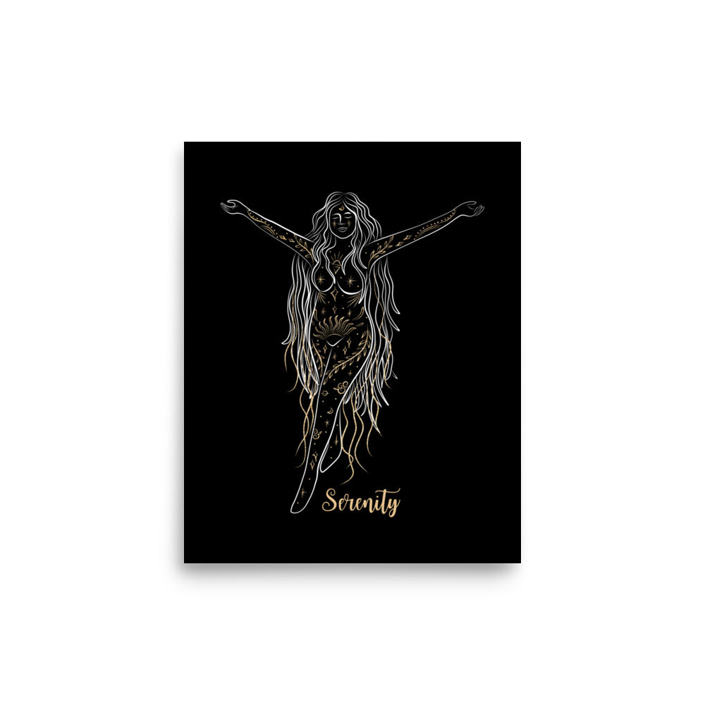 Enhanced Matte Golden Goddess Poster: Serenity