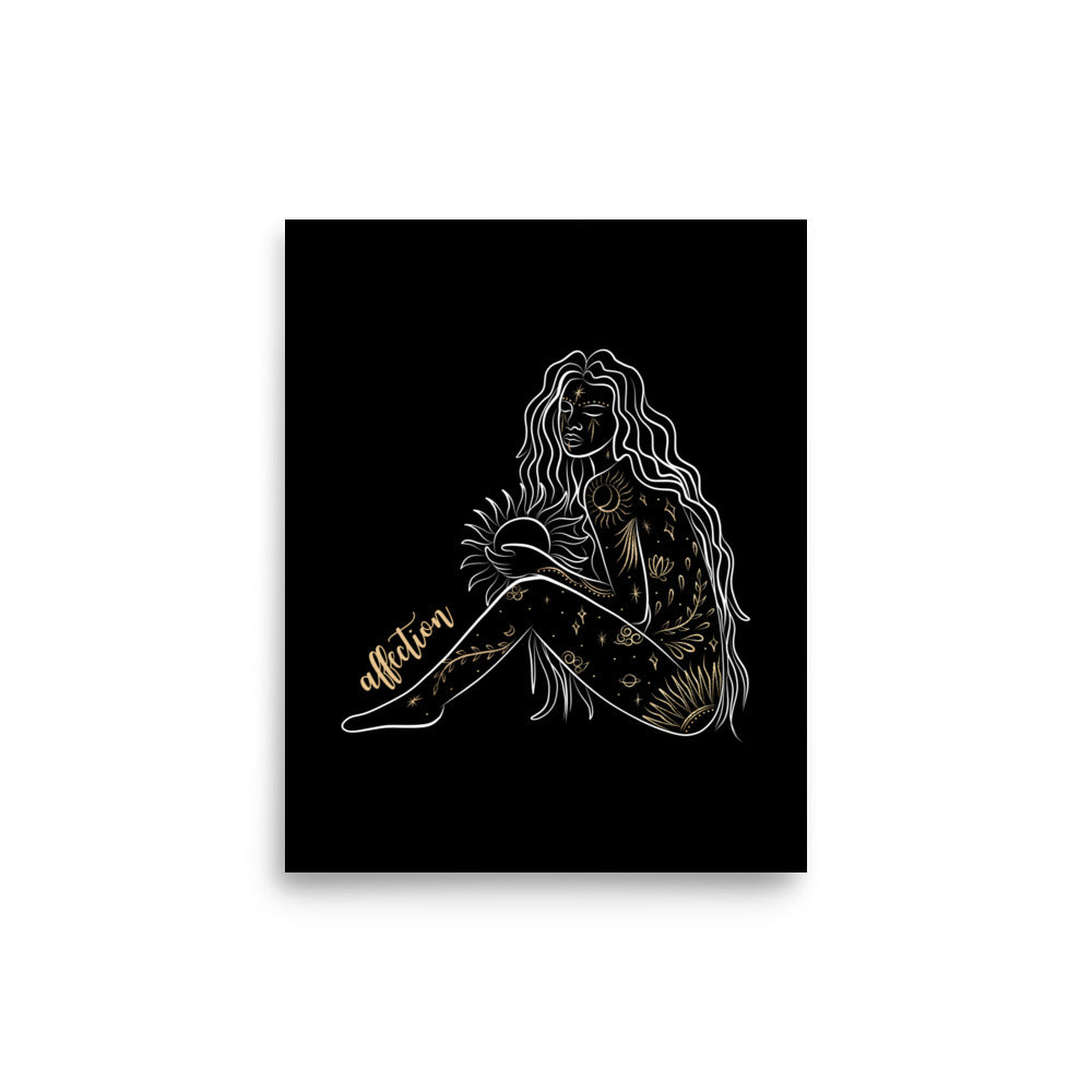 Enhanced Matte Golden Goddess Poster: Affection
