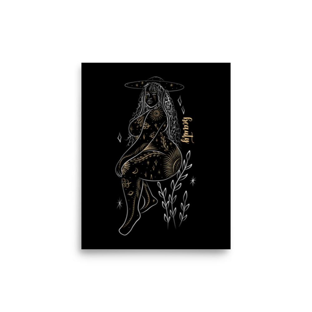 Enhanced Matte Golden Goddess Poster: Beauty
