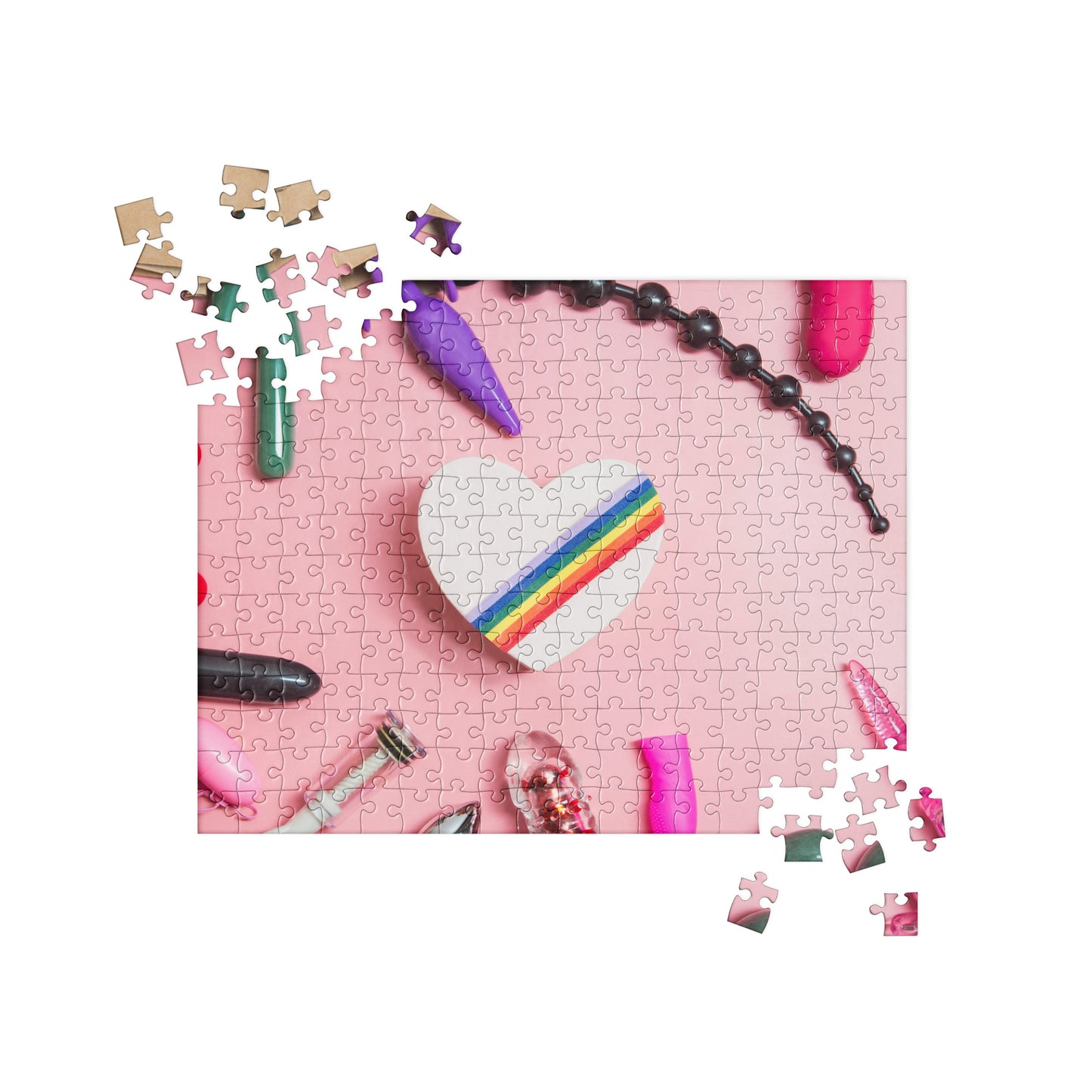 Sensual Jigsaw Puzzle: Sex Toys & Rainbow Heart