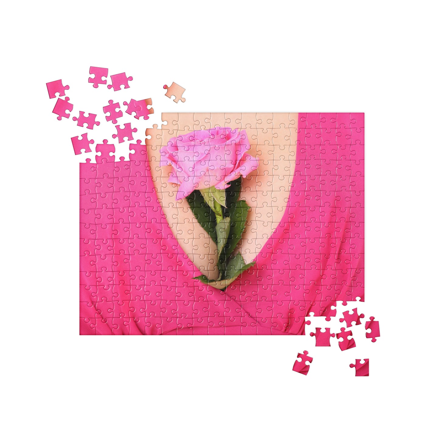 Sensual Jigsaw Puzzle: Breasts with Rose