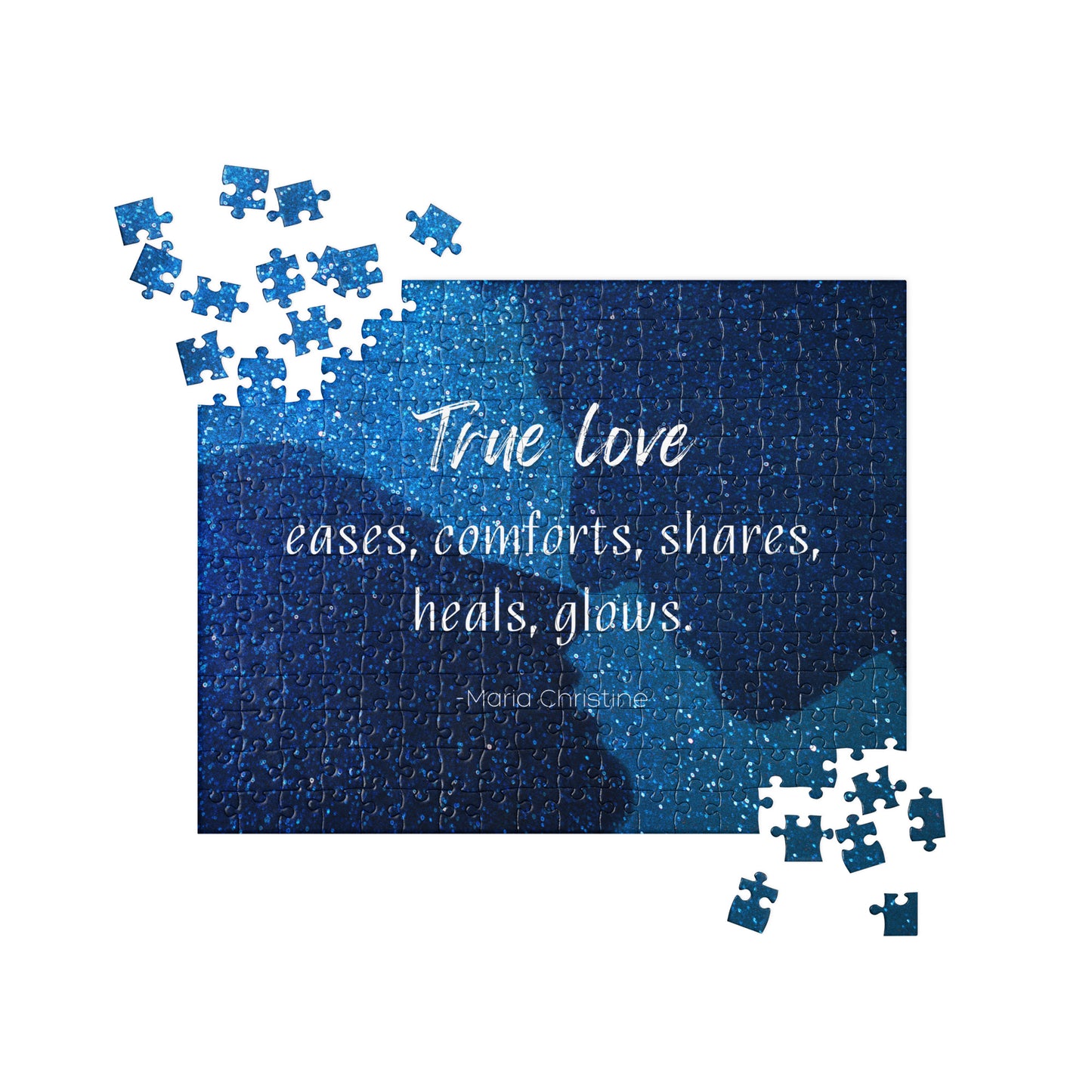 Sensual Jigsaw Puzzle: True Love Glows Quote