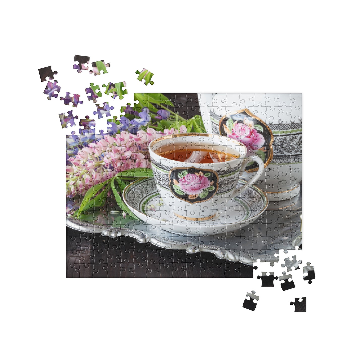Food Fare Jigsaw puzzle: Tea Service and Flowers
