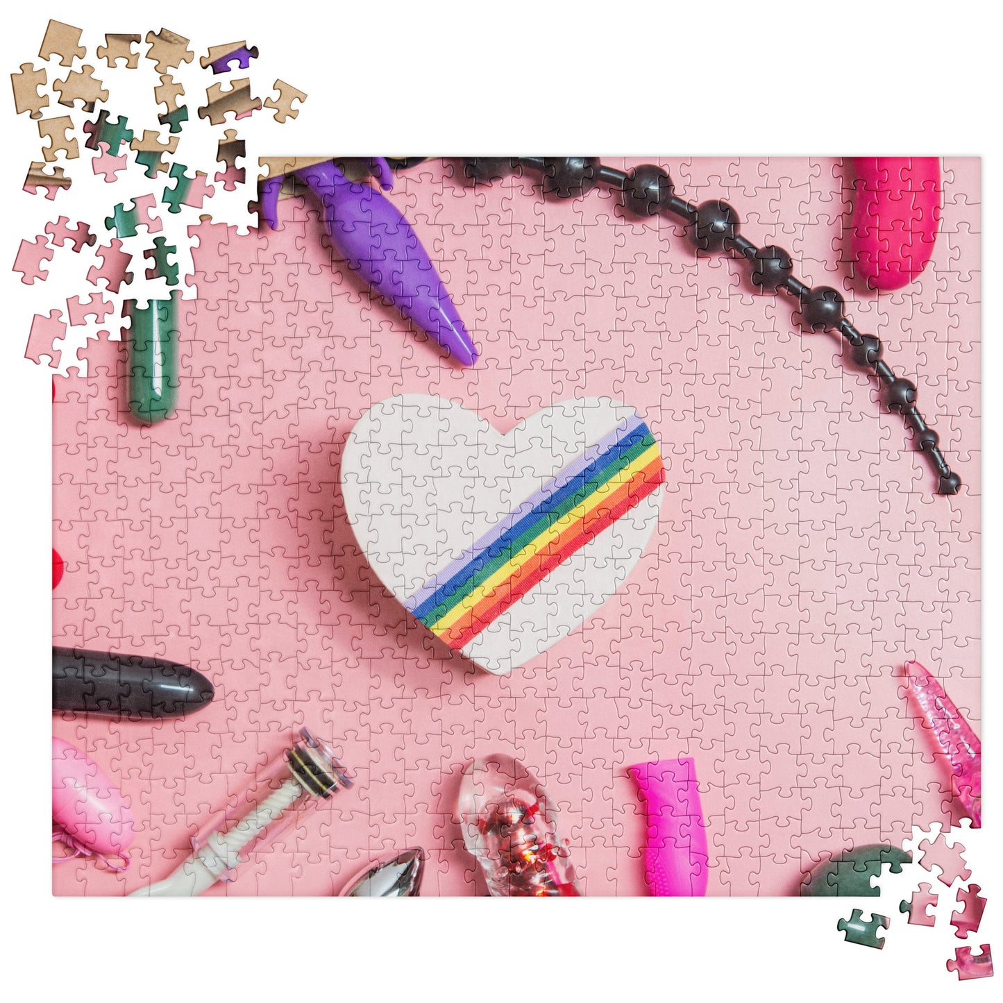 Sensual Jigsaw Puzzle: Sex Toys & Rainbow Heart