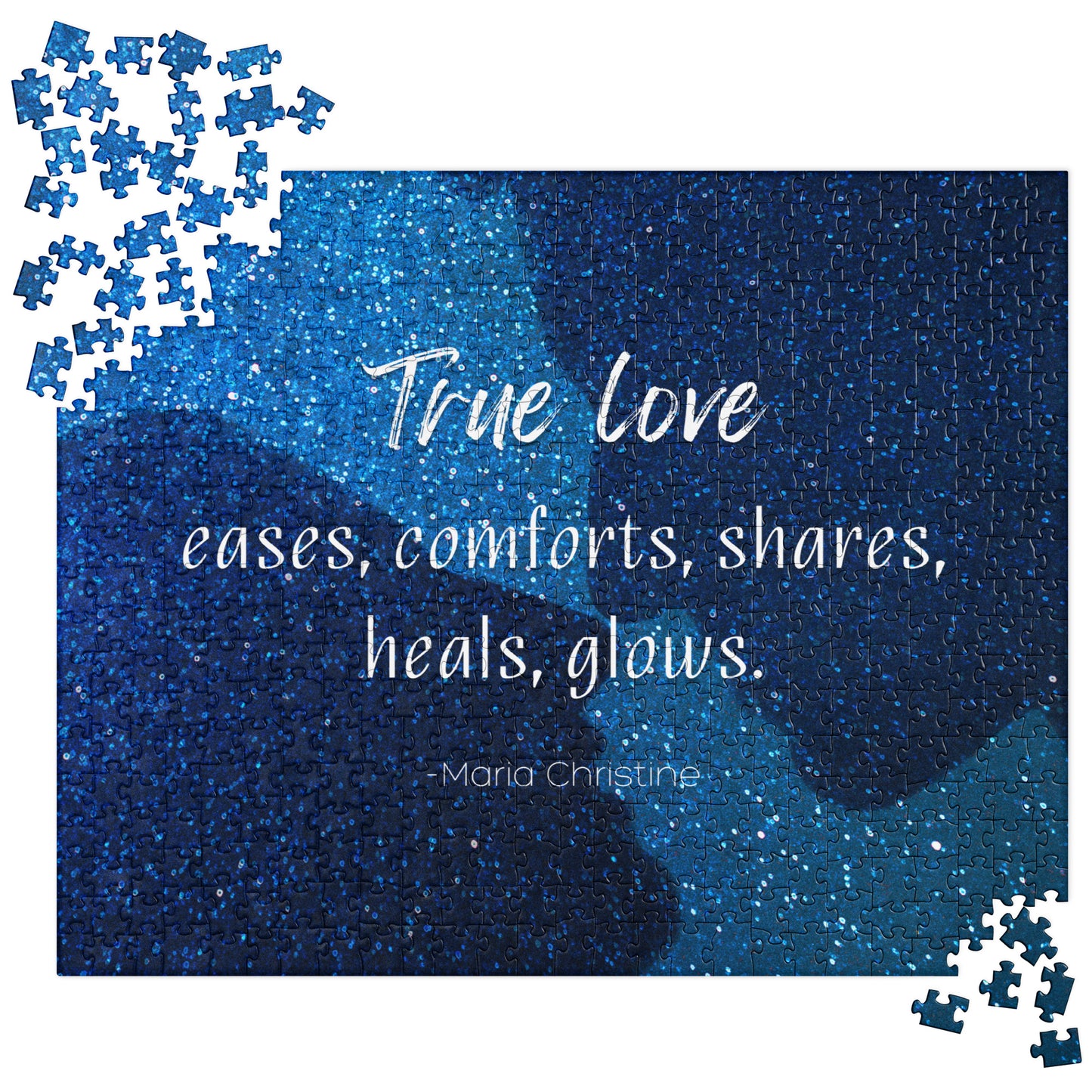Sensual Jigsaw Puzzle: True Love Glows Quote