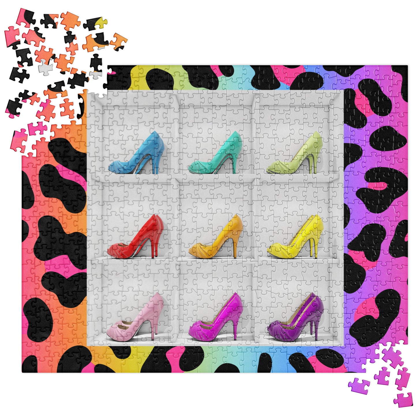 Sensual Jigsaw Puzzle: Nine Colors Stiletto Heels