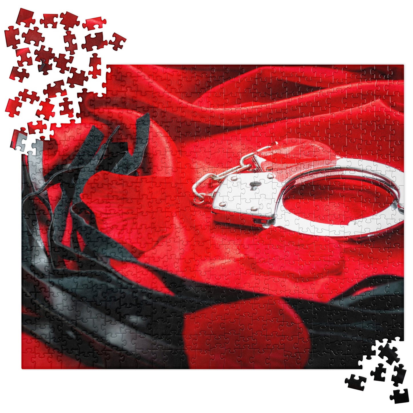 Sensual Jigsaw Puzzle: Sex Cuffs & Flogger