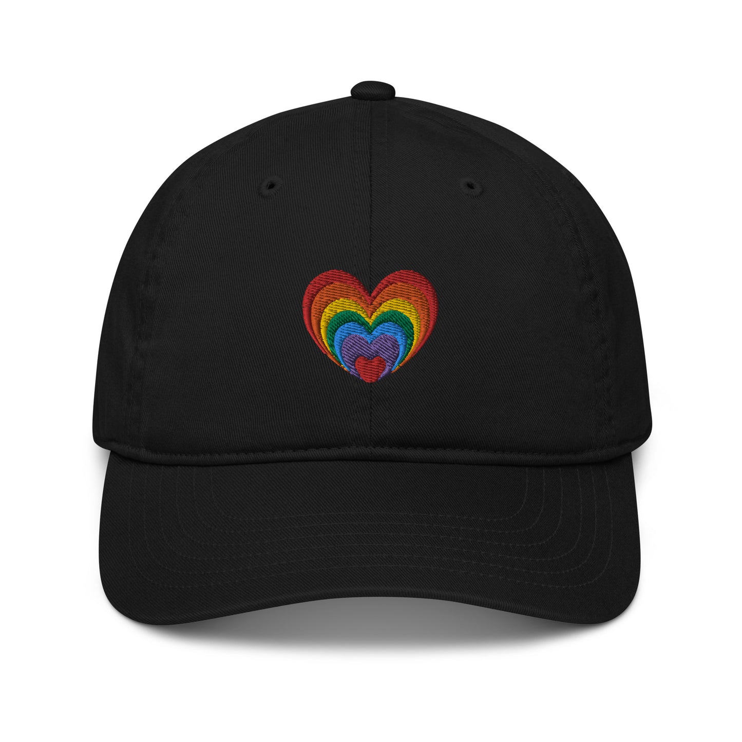 Organic Baseball Cap EC7000: Multi-Color Heart