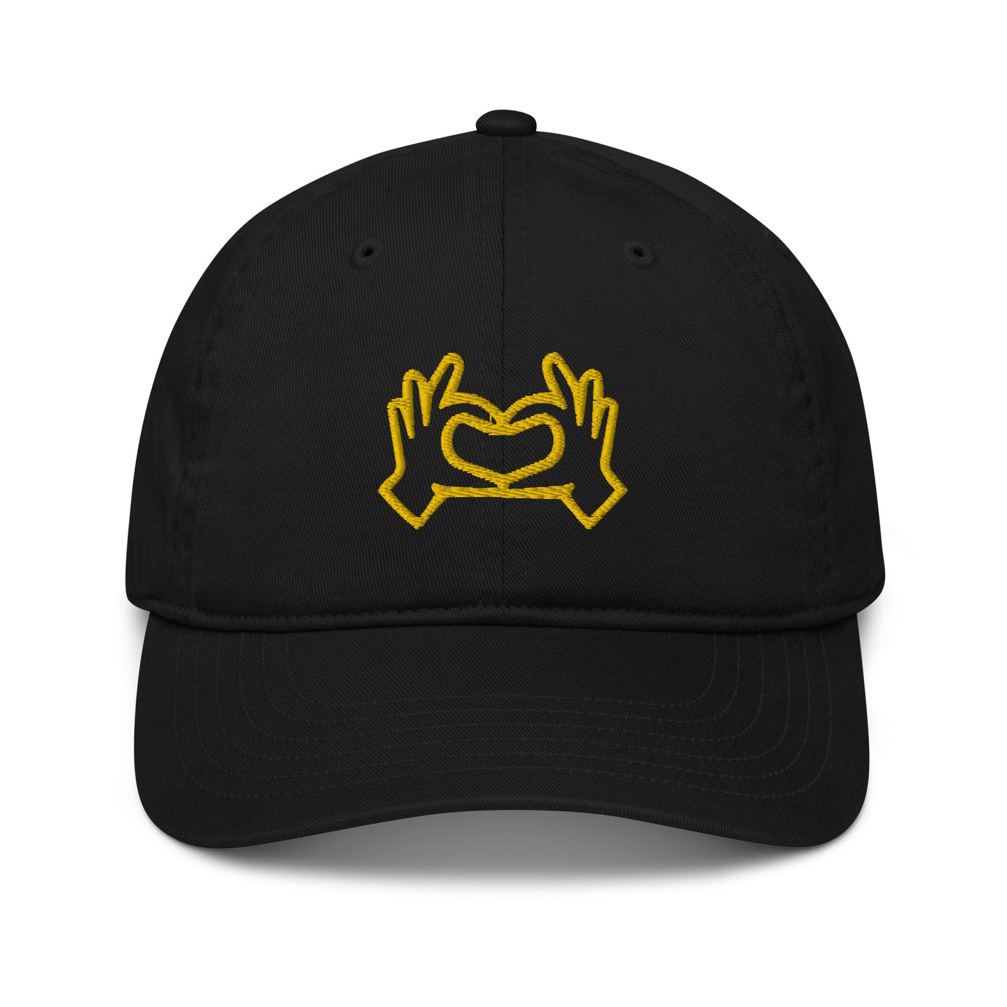 Organic Baseball Cap EC7000: Heart Hands (gold embroidery)