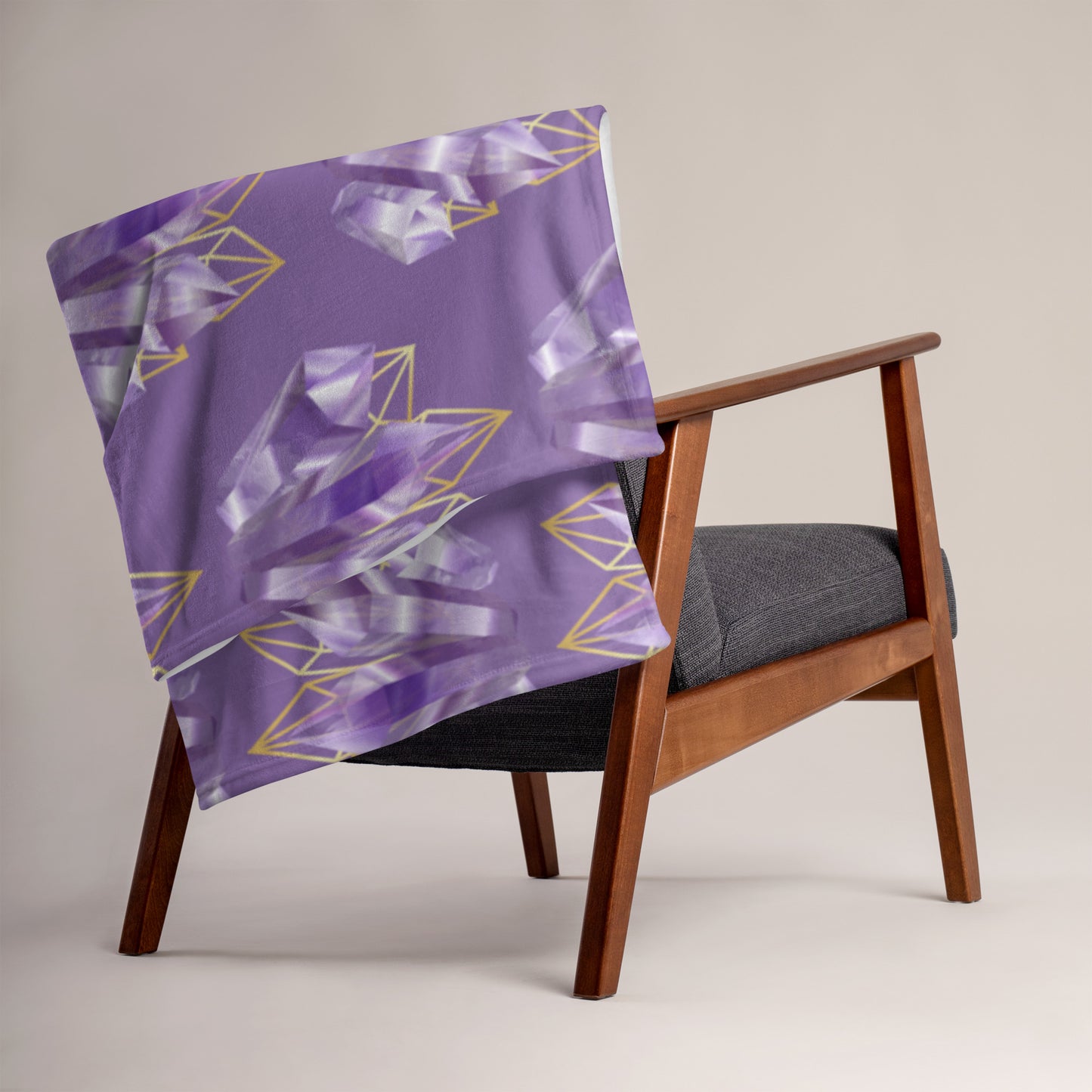 Soft-Touch Throw Blanket: Amethyst Crystals