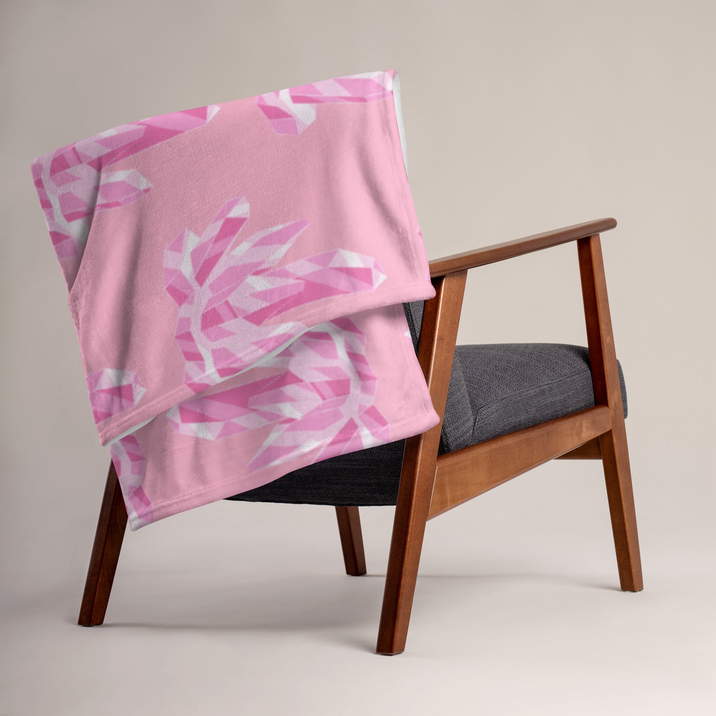 Soft-Touch Throw Blanket: Pink Crystals