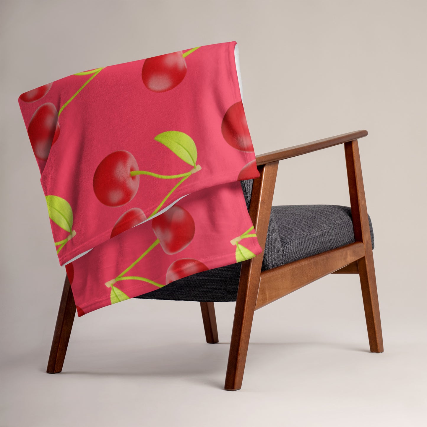 Soft-Touch Throw Blanket: Cherry Emojis