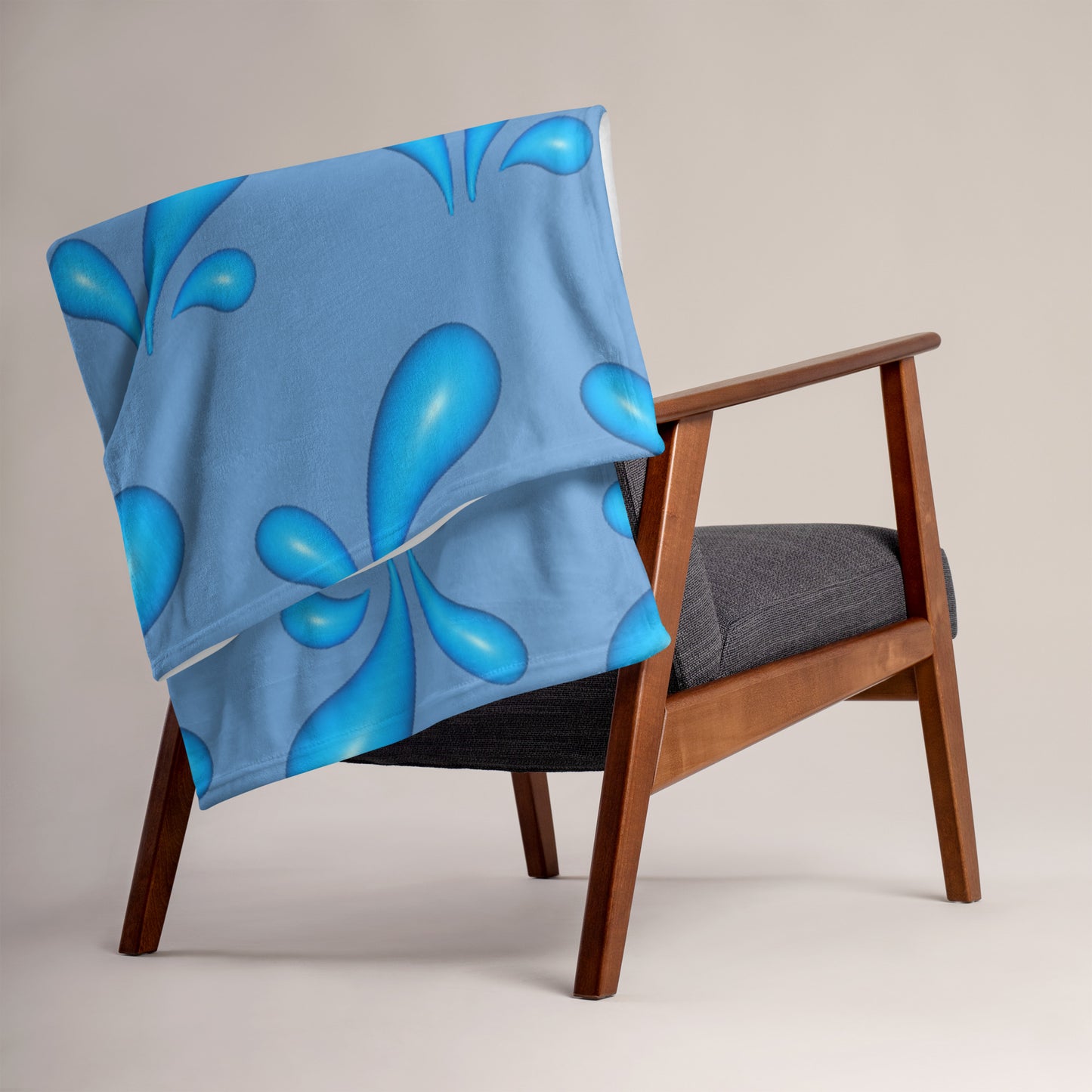 Soft-Touch Throw Blanket: Water Splash Emojis