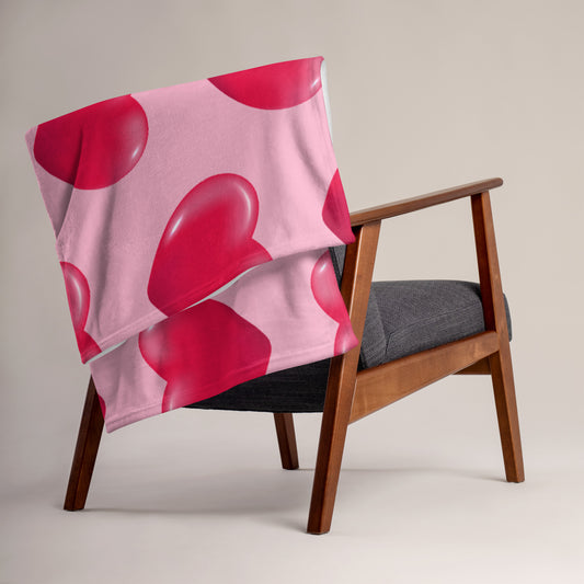 Soft-Touch Throw Blanket: Heart Emojis