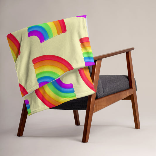 Soft-Touch Throw Blanket: Rainbow Emojis