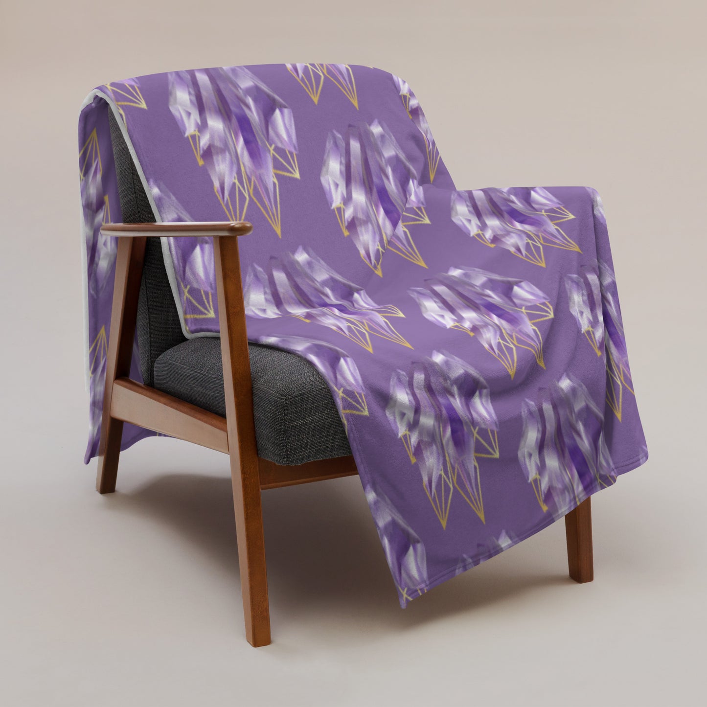 Soft-Touch Throw Blanket: Amethyst Crystals