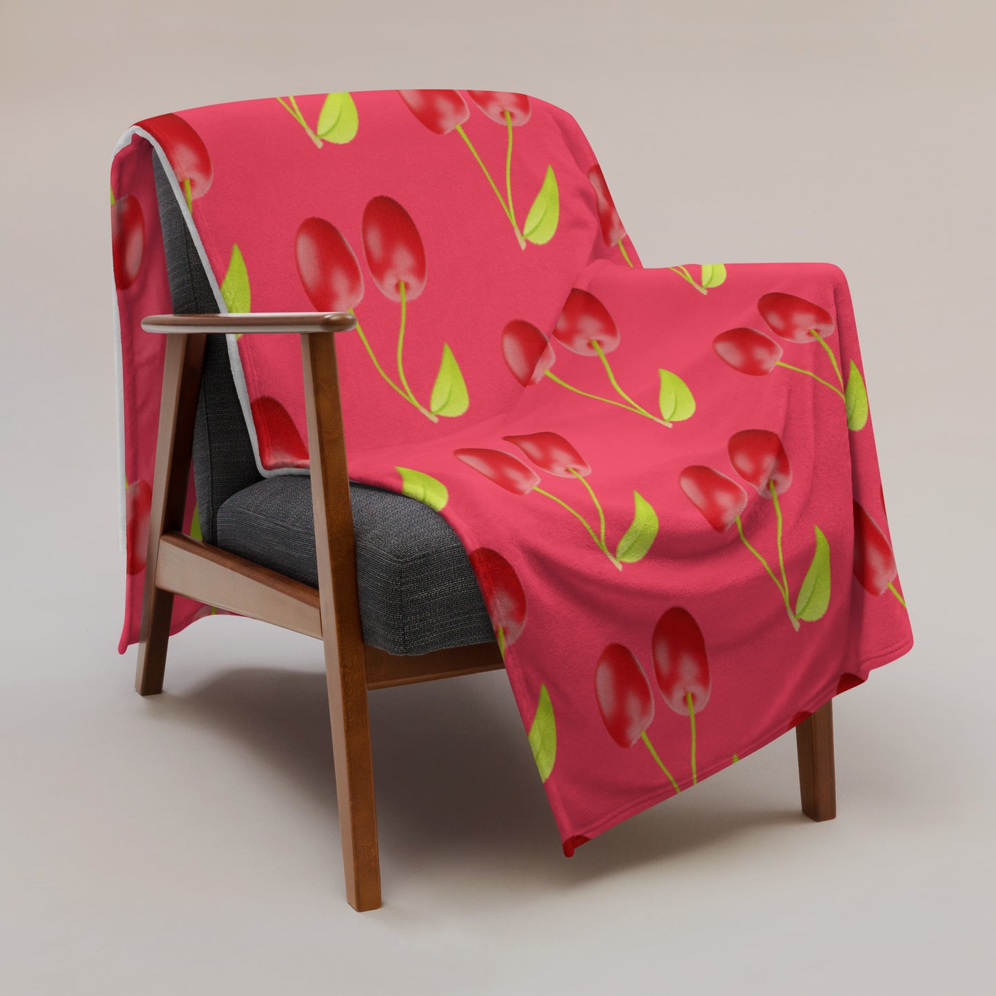 Soft-Touch Throw Blanket: Cherry Emojis