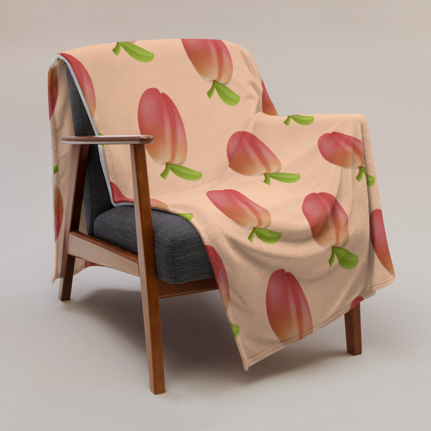 Soft-Touch Throw Blanket: Peach Emojis