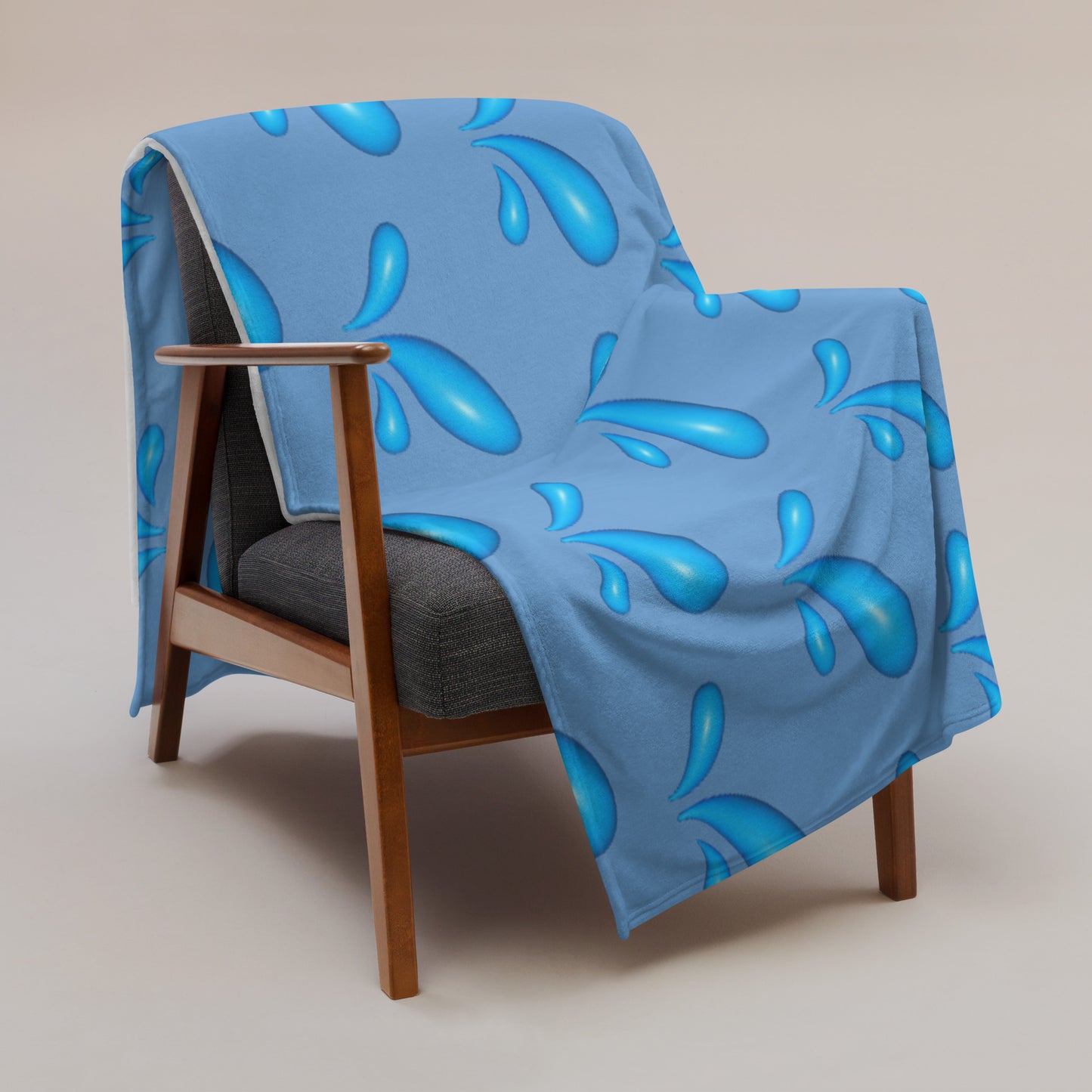 Soft-Touch Throw Blanket: Water Splash Emojis