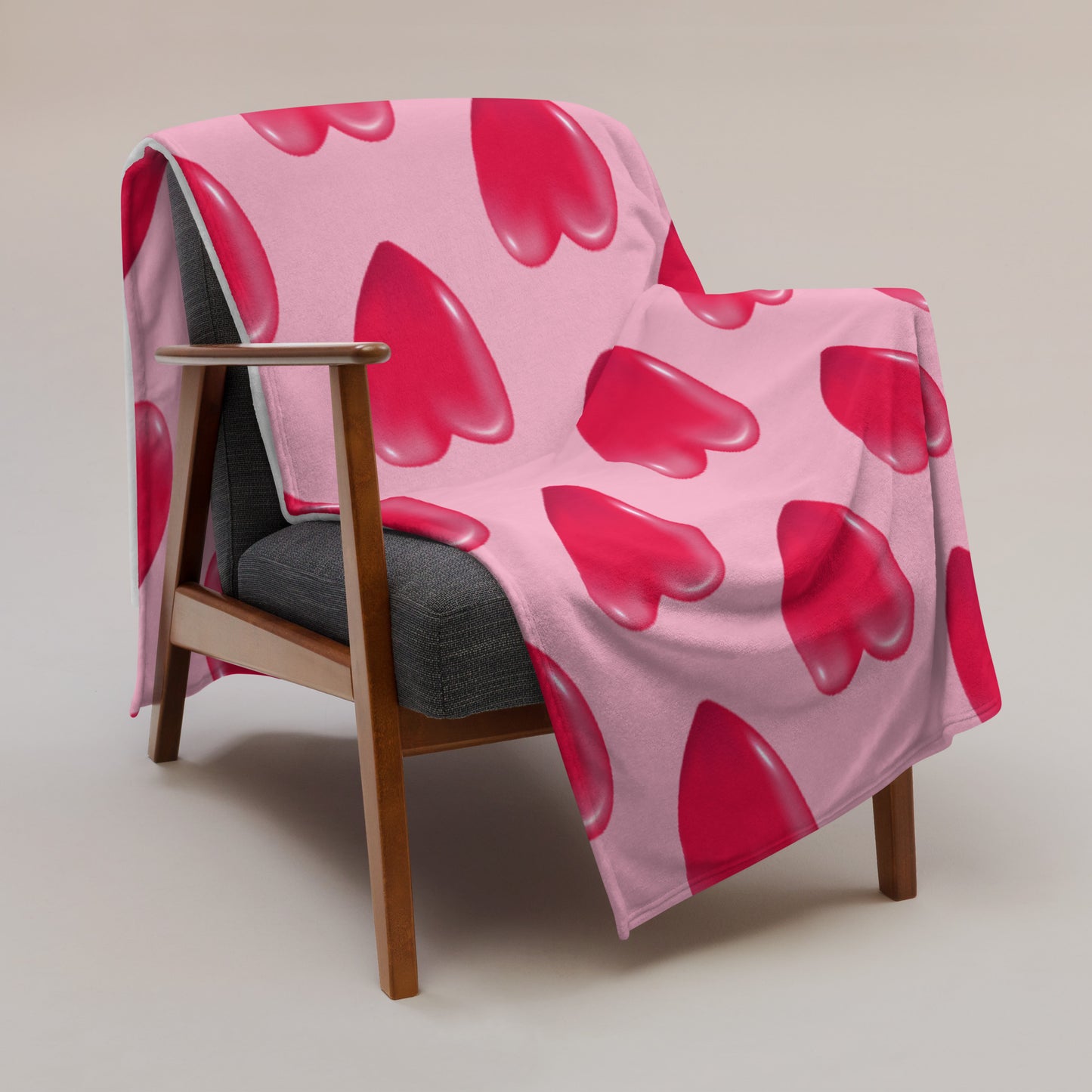 Soft-Touch Throw Blanket: Heart Emojis