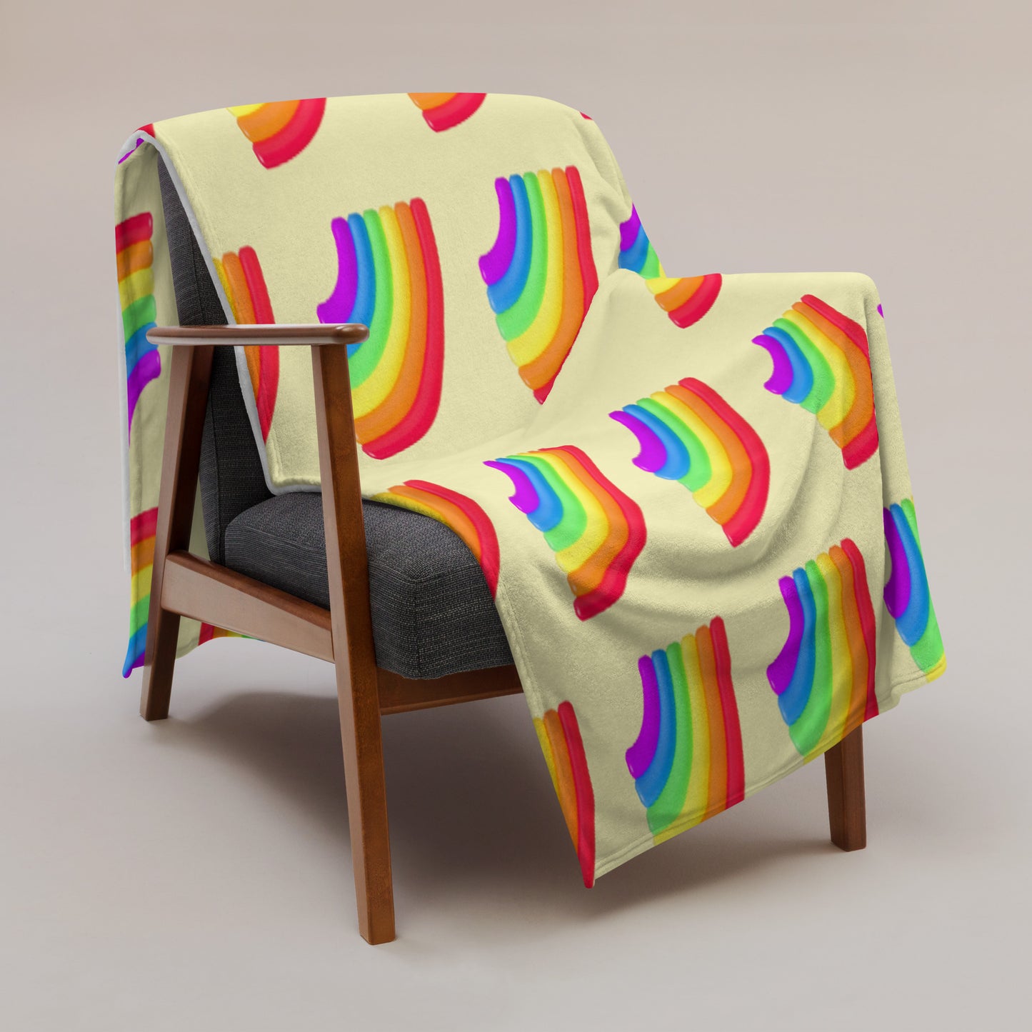 Soft-Touch Throw Blanket: Rainbow Emojis