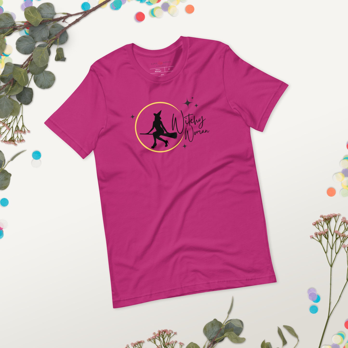 Unisex Tee: Witchy Woman (yellow moon)