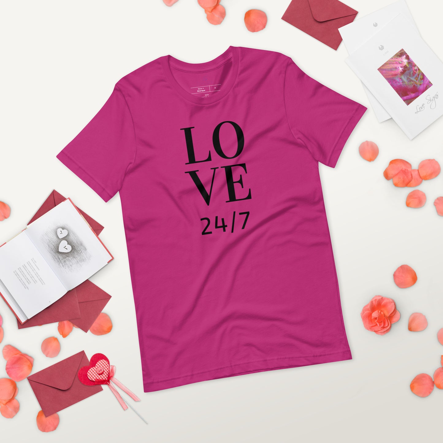 Unisex Tee Bella + Canvas 3001: Love 24/7 black text)