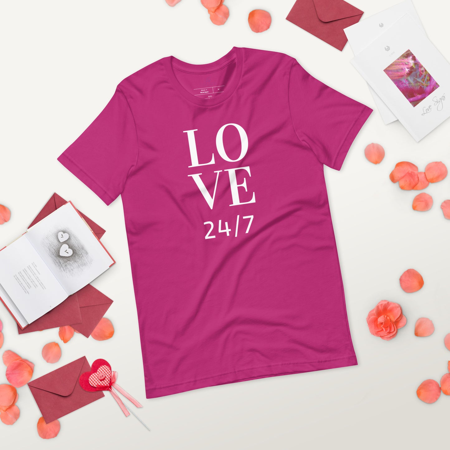 Unisex Tee Bella + Canvas 3001: Love 24/7 (white text)