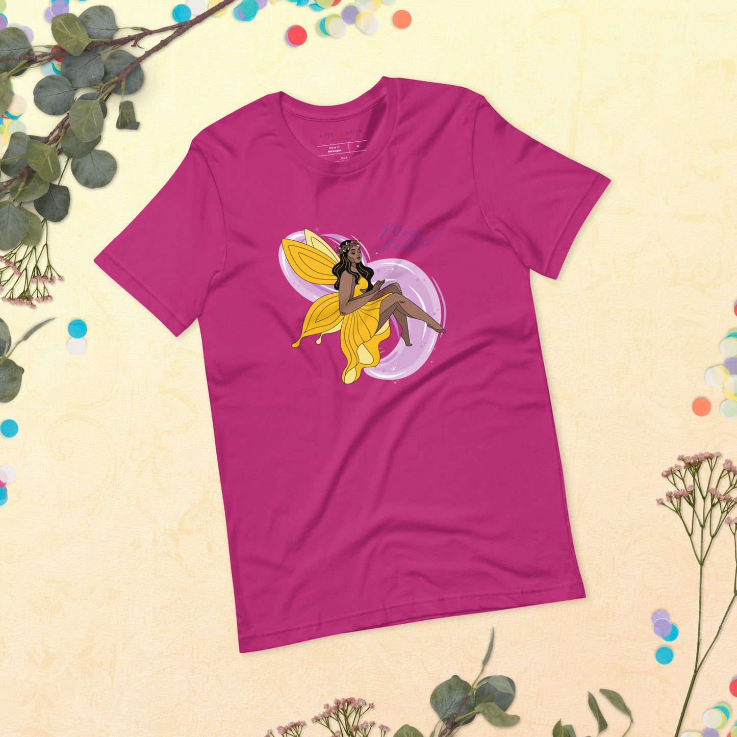 Unisex Tee: Yellow Fairy | Magic is All Around