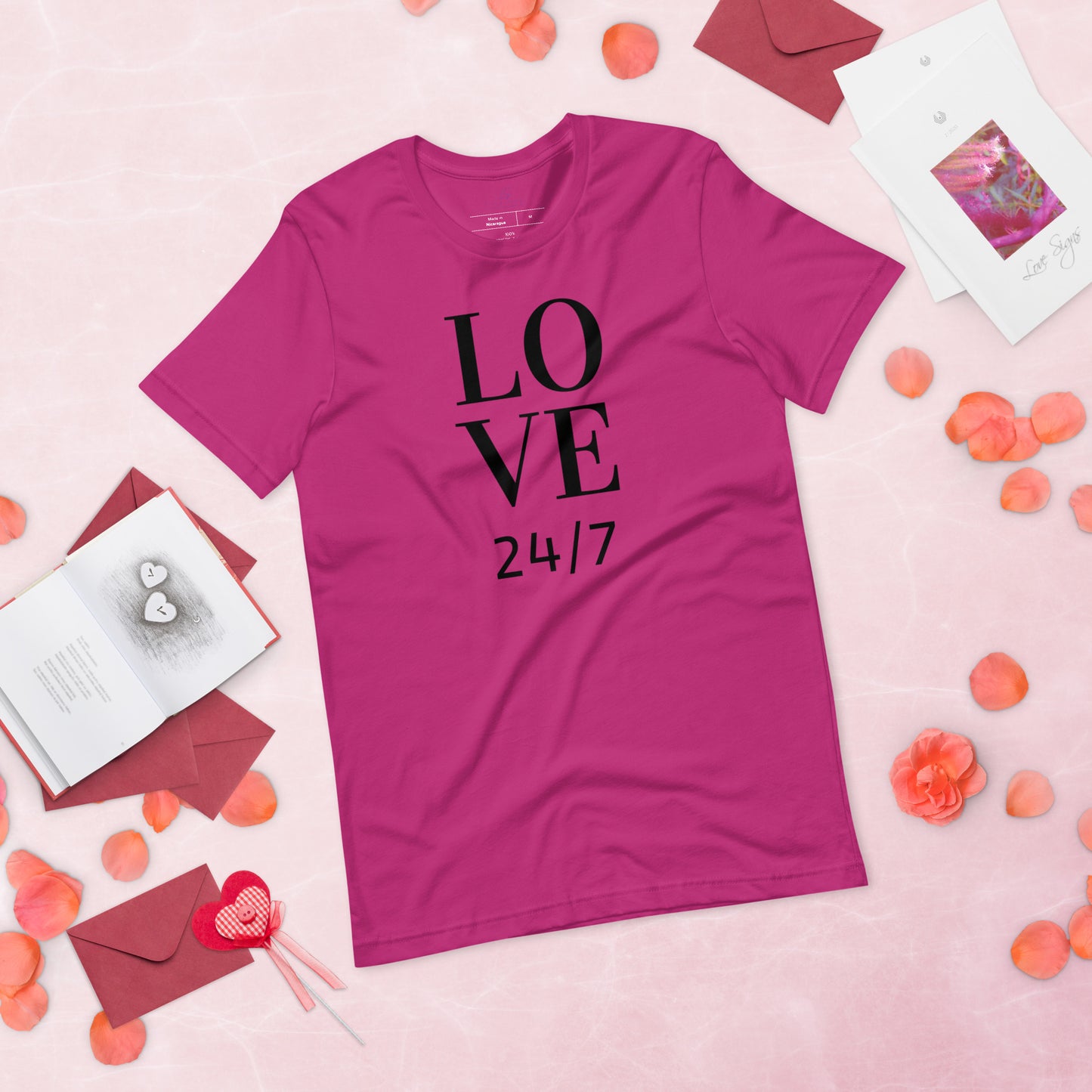 Unisex Tee Bella + Canvas 3001: Love 24/7 black text)
