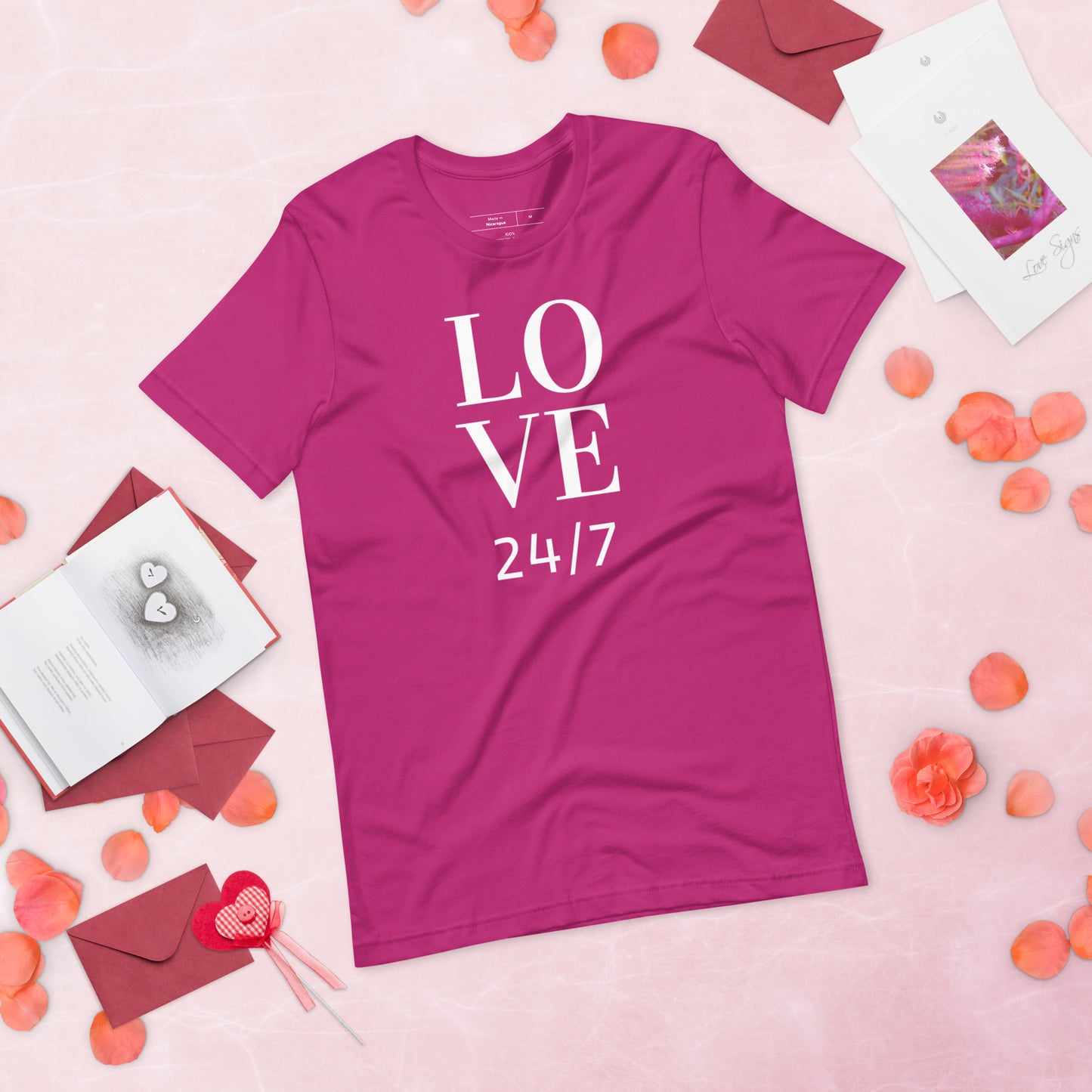 Unisex Tee Bella + Canvas 3001: Love 24/7 (white text)