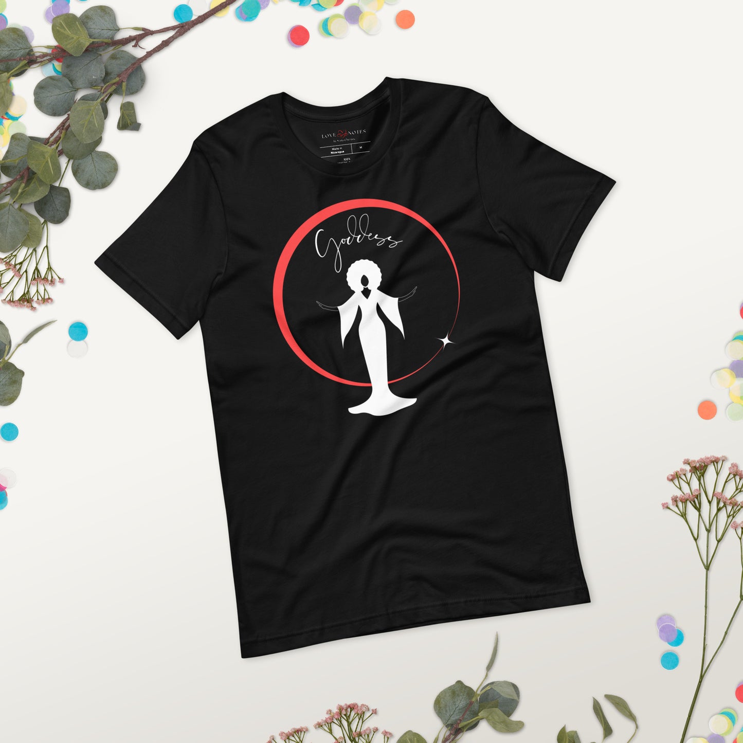 Unisex Tee: Goddess in White Gown (red ring of light)