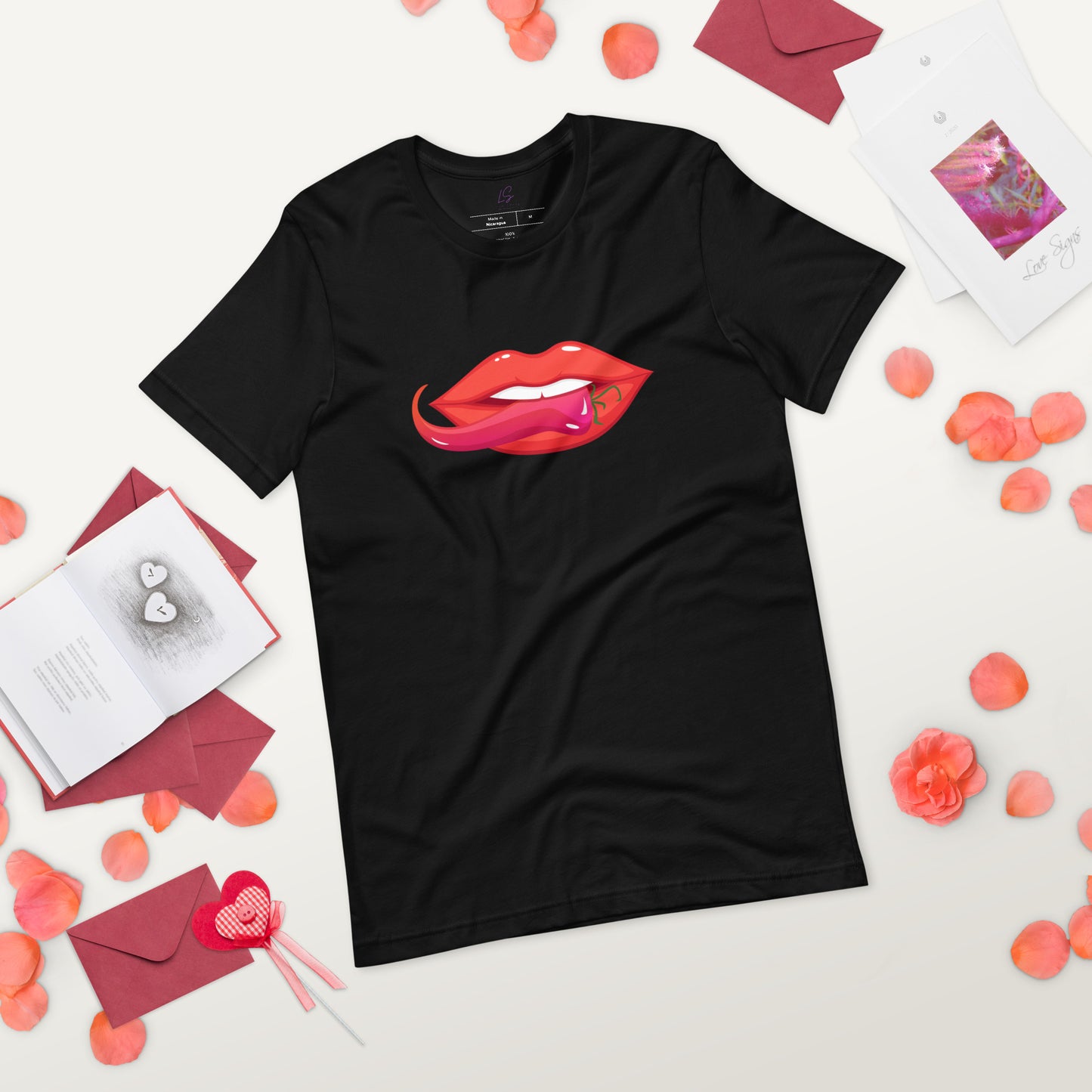 Unisex Tee: Vivid Red Mouth & Chili Pepper