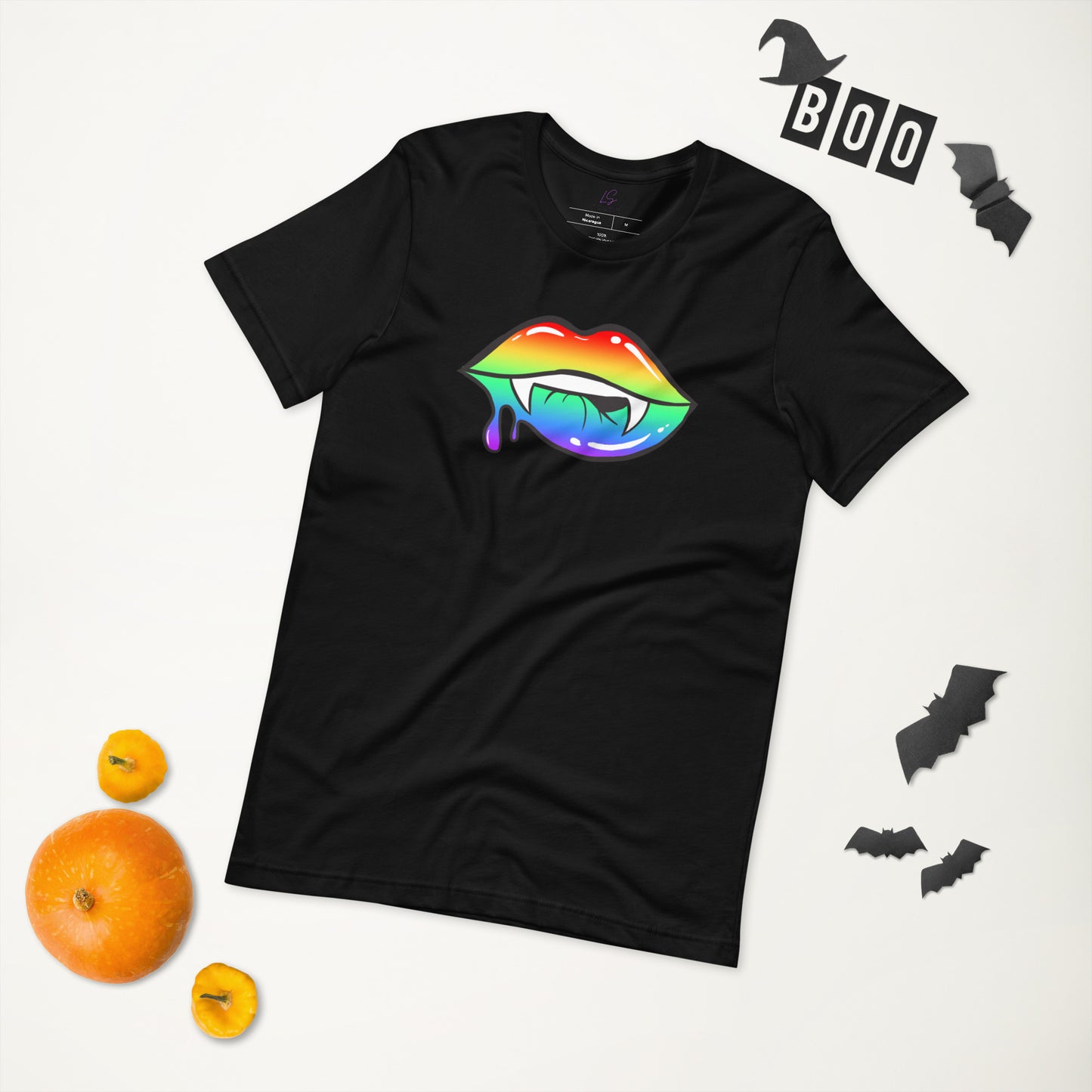 Unisex Tee: Rainbow Vamp Lips