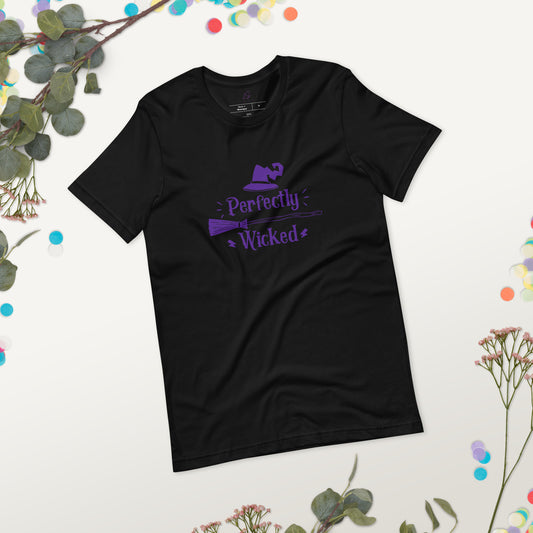 Unisex Tee Bella + Canvas 3001: Perfectly Wicked (broom/purple)