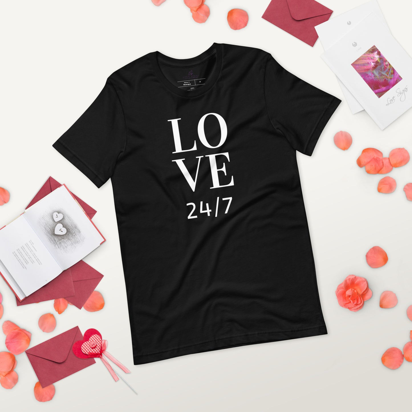 Unisex Tee Bella + Canvas 3001: Love 24/7 (white text)