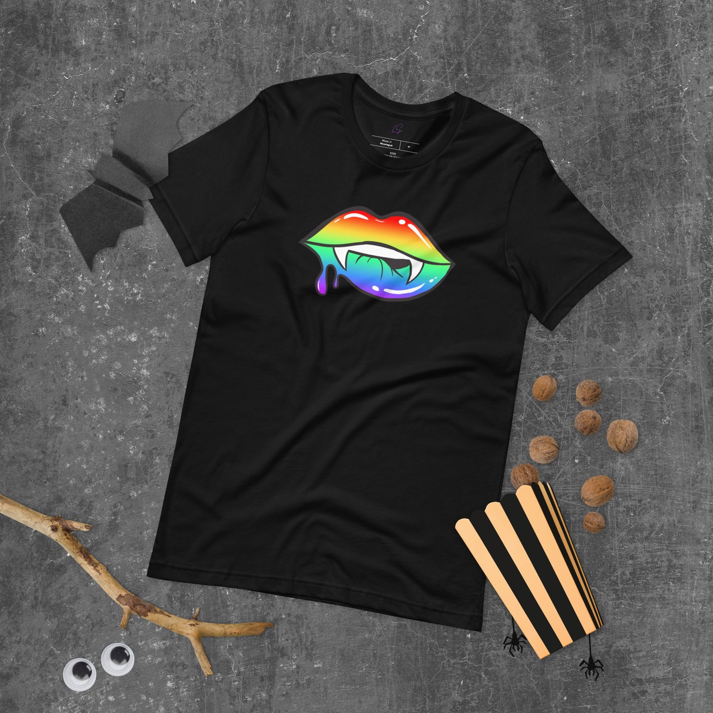 Unisex Tee: Rainbow Vamp Lips