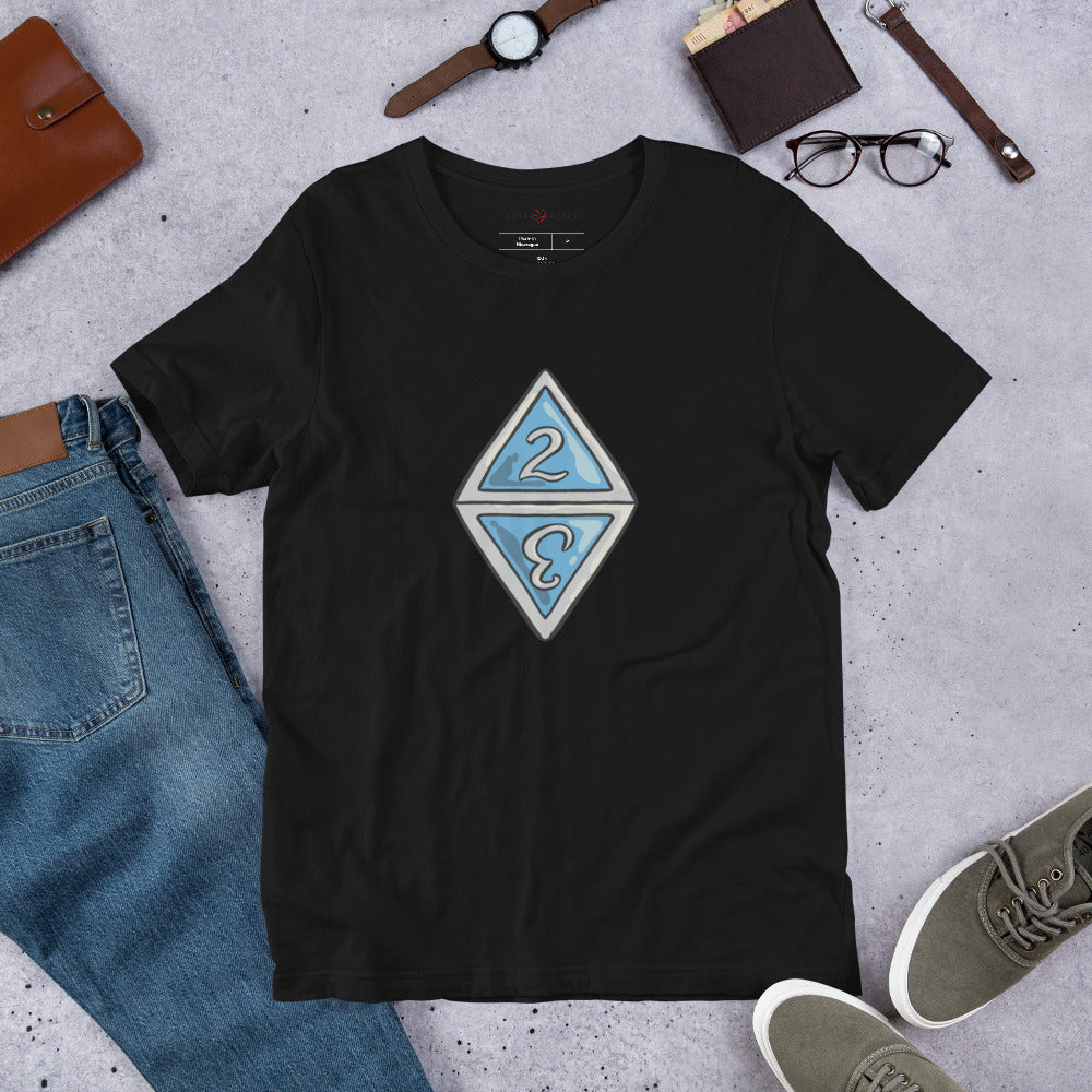 Unisex Tee: Blue D8 Die