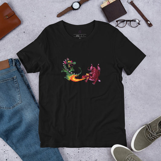 Unisex Tee: Dragon Fight (funny)