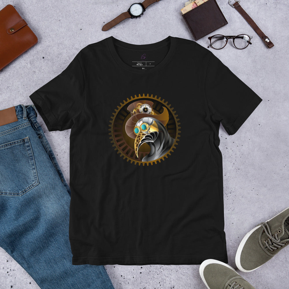 Unisex Tee: Steam Punk Plague Doctor with Top Hat