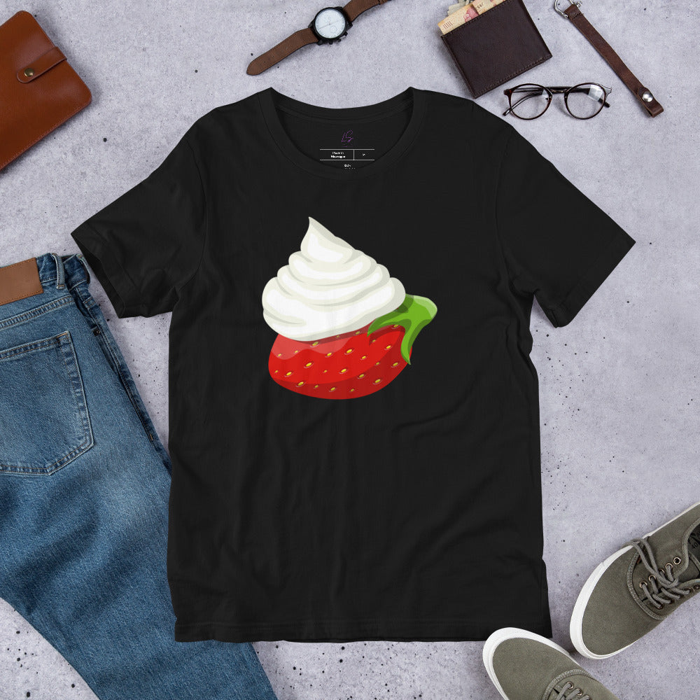 Unisex Tee: Strawberry & Whipped Cream