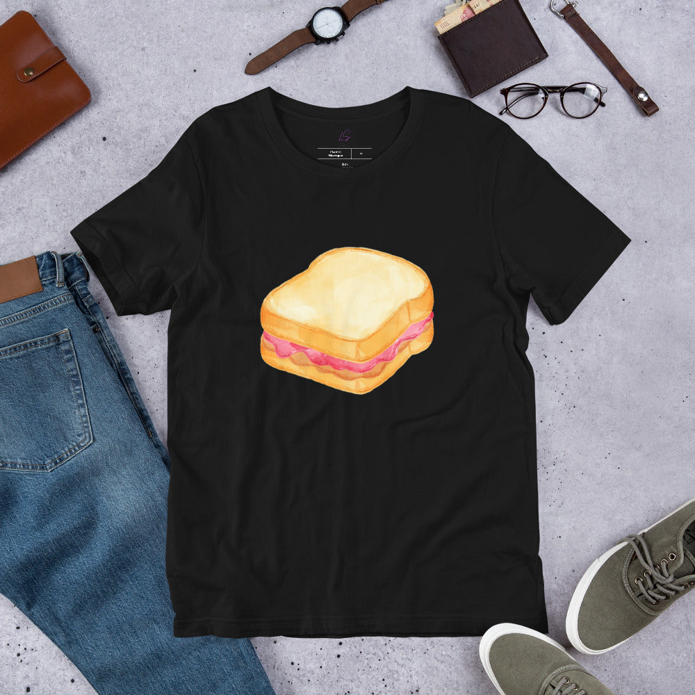 Unisex Tee: PB&J Sandwich (Red Berry Jam)