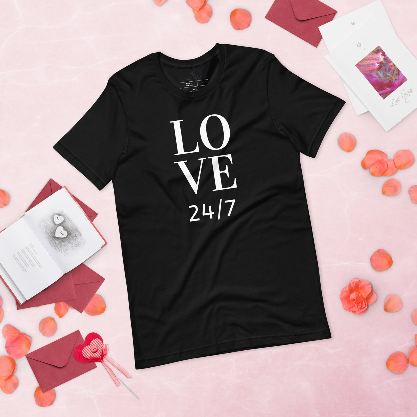 Unisex Tee Bella + Canvas 3001: Love 24/7 (white text)