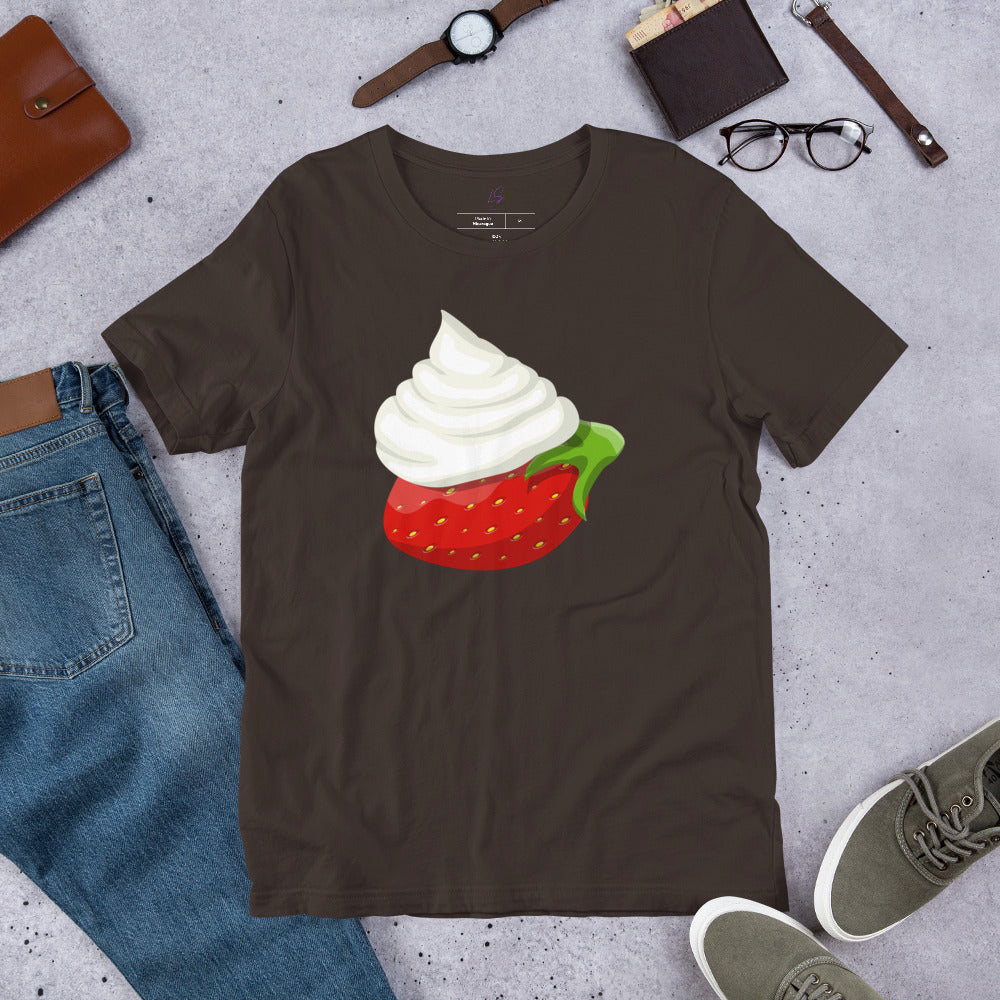 Unisex Tee: Strawberry & Whipped Cream